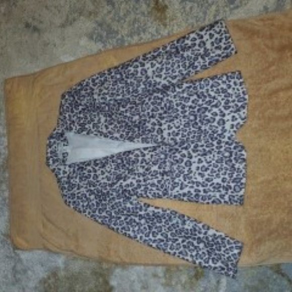 Rachel Zoe Linen Blend Leopard Print Blazer - Picture 4 of 5